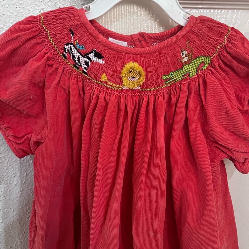 Hand Smocked pink Dress For for girl size 6